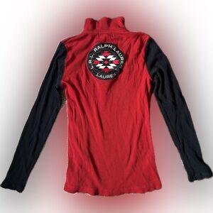 Ralph Lauren Red and Black Long Sleeve Top